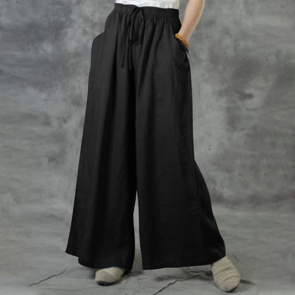 3XL 5XL Plus Size High Waist Long Pants for Women Clothing 2024 Summer Solid Casual Wide Leg Trousers Fashion Korean Female Clot